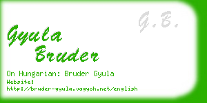 gyula bruder business card